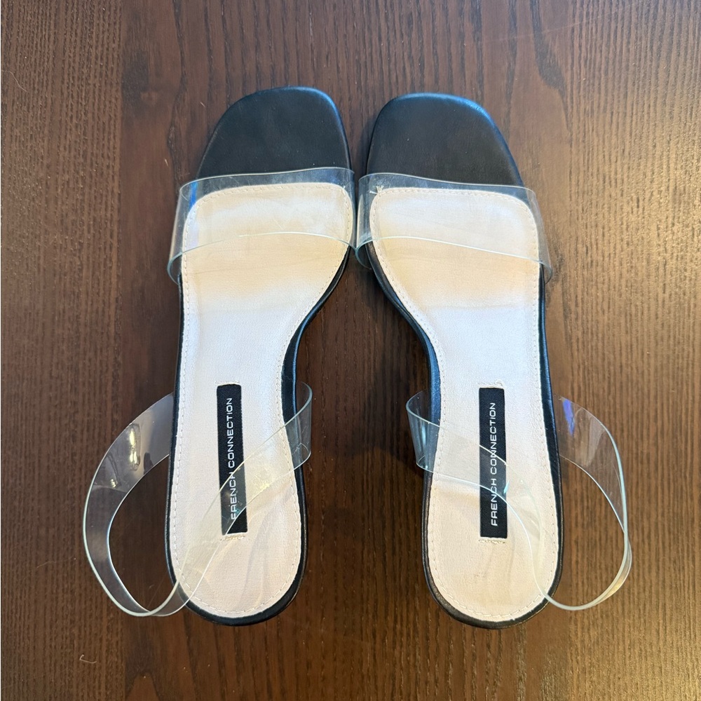 NWOT French Connection Black Tia Heels